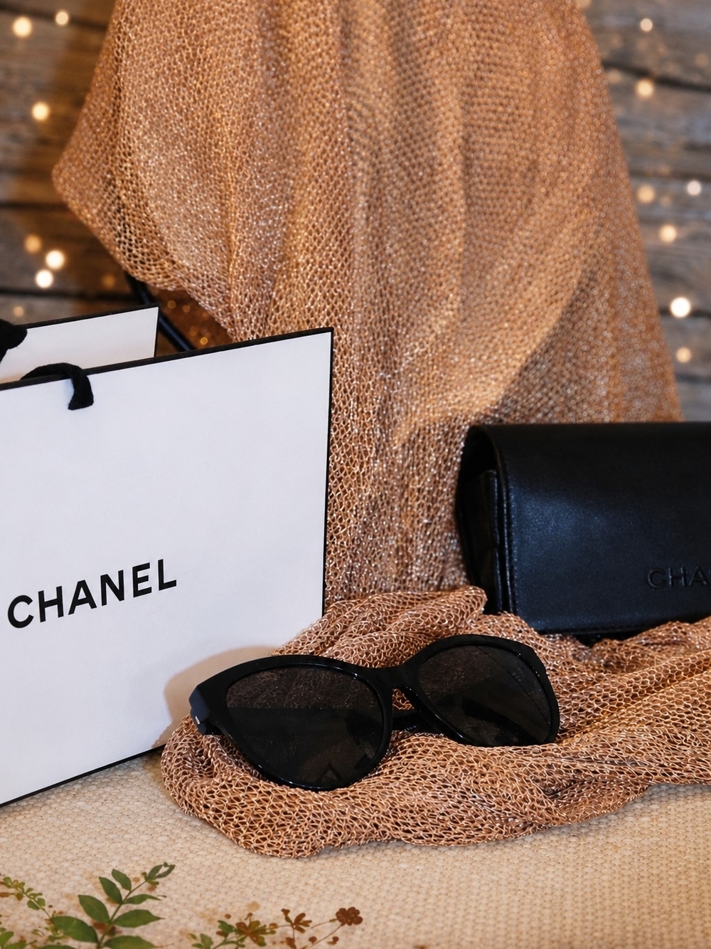 Chanel Black Cat-Eye Sunglasses